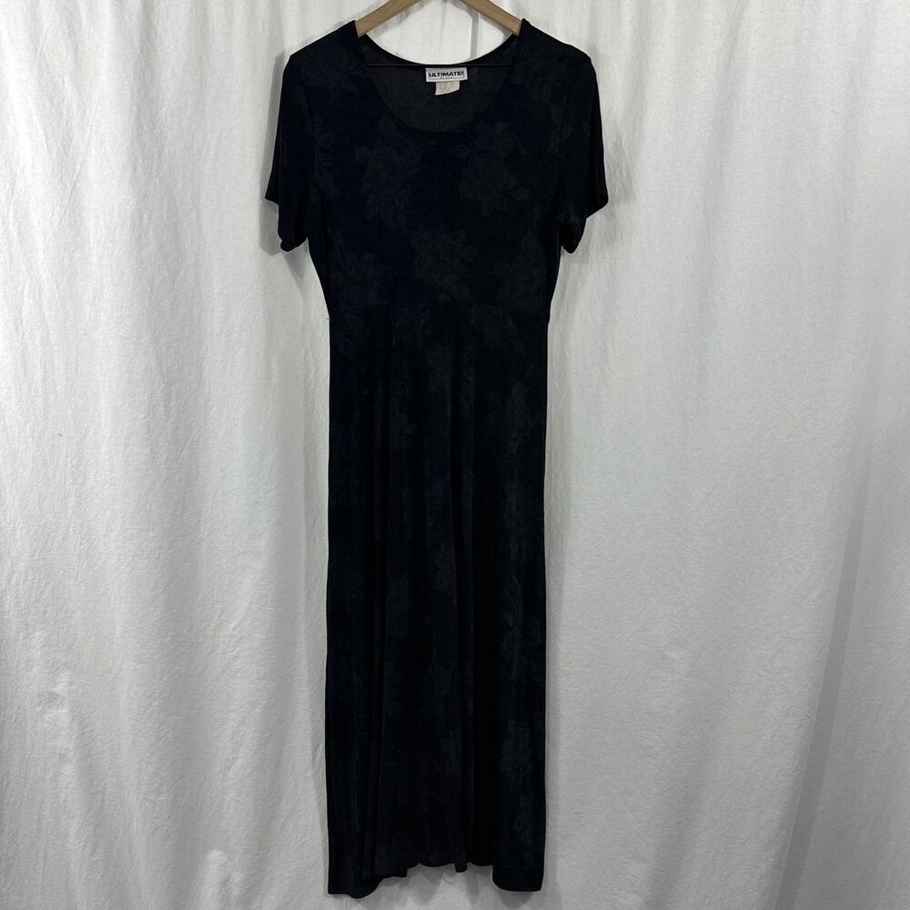 Lafayette 148 New York Black Short-Sleeve Maxi Dress